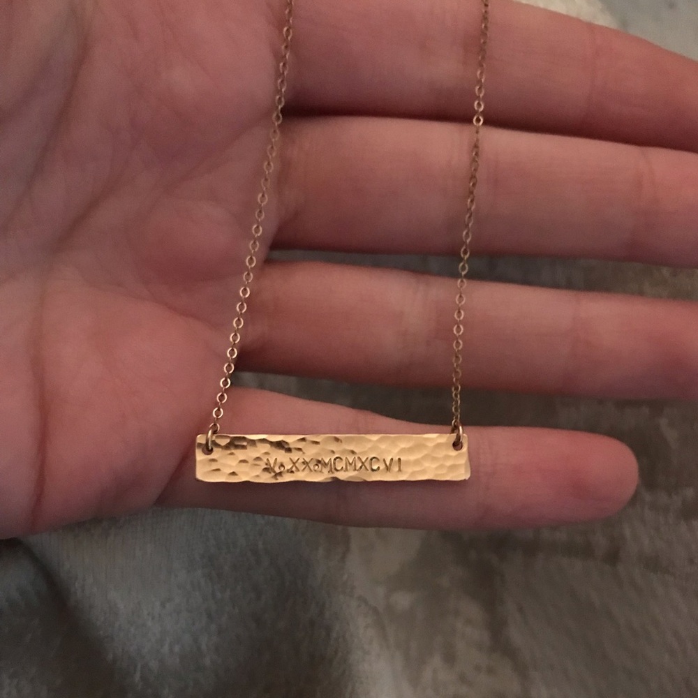 Vintage 14k Gold Plated Embossed Necklace